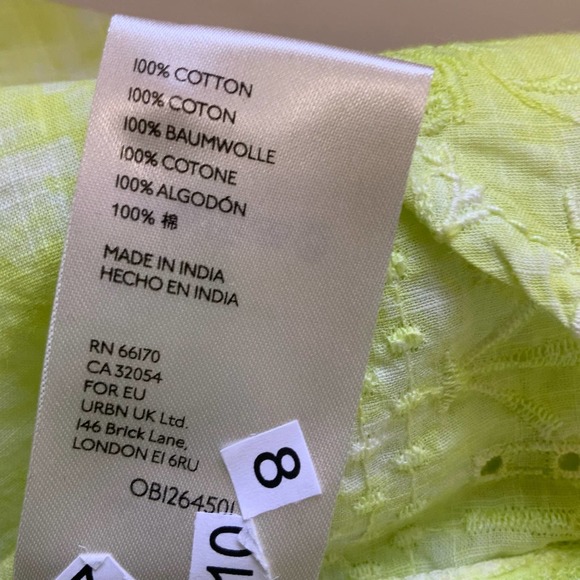 Pilcro Lime Yellow Cotton Button Down Shirt Tunic sz S - Picture 7 of 9